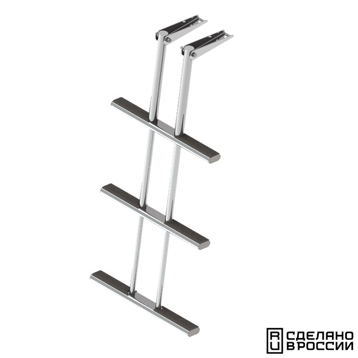 Трап дайверский телескопический складной, 3 серых ступени (ширина 450 мм.)