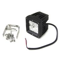 Прожектор палубный светодиодный, квадратный, черный алюминиевый корпус