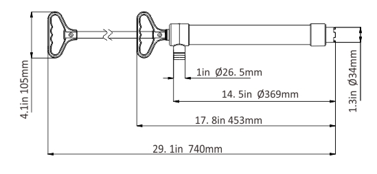 Ручной насос SEAFLO 15/24 литров минуту, 740 мм