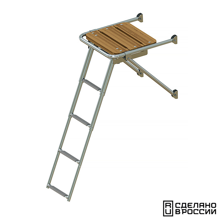 Платформа кормовая с трапом 4 ступени серые