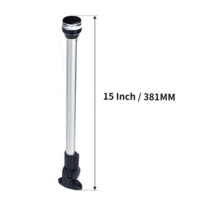 Огонь круговой светодиодный на наклонной стойке 381 мм, нержавеющая сталь