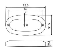 Светильник интерьерный светодиодный накладной 73х37 мм, пластмасса
