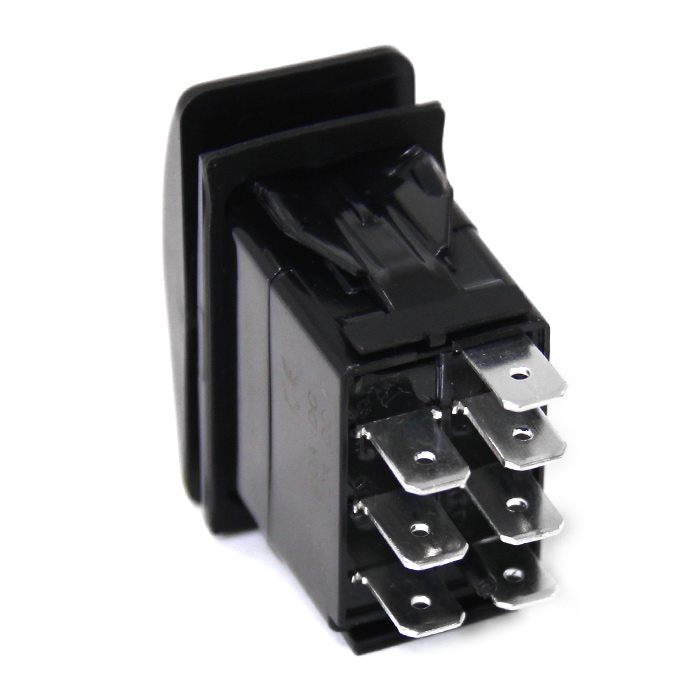 Переключатель (on)-off-(on), DPDT, 7P с двойной подсветкой NEKEKE