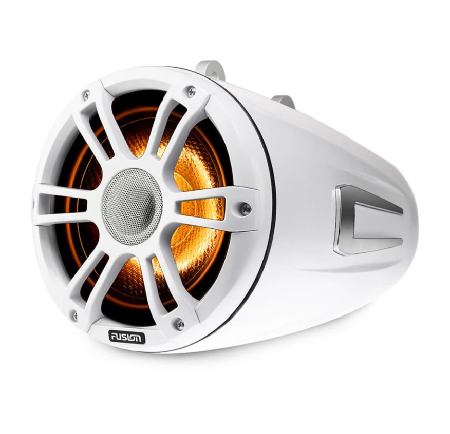 Fusion® Signature Series 3 Marine Wake Tower Speakers – морские динамики 8,8" 330 Вт для вейк-катеров, белый, с иллюминацией CRGBW