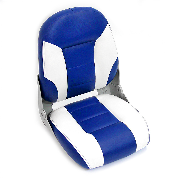 Сиденье мягкое складное Cruistyle III High Back Boat Seat, бело-синее
