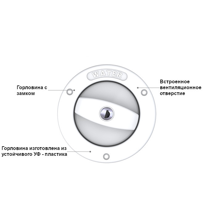 Горловина заливная SEAFLO с замком, тип 02, белая