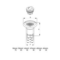 Заливная горловина для бака под топливо SEAFLO (Fuel) 38мм, белая