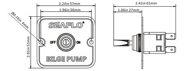 Панель управления для осушительного насоса (вкл/выкл) 12/24В, алюминий