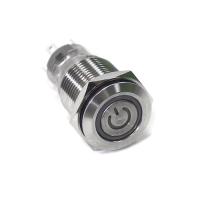 Переключатель кнопочный с фиксацией вкл/выкл синяя подсветка 12-24В NEKEKE