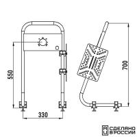 Стойка рулевая 25 мм из нержавеющей стали