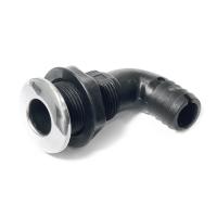 Стакан дренажный угловой SUNFINE 25мм с нержавеющей накладкой, основание пластик