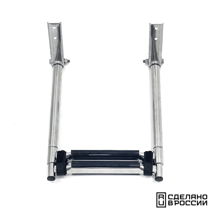 Трап телескопический складной, 2 черных ступени (ширина 305 мм.)