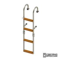 Трап складной с горизонтальным креплением, 4 ступени ироко (ширина 215мм.)