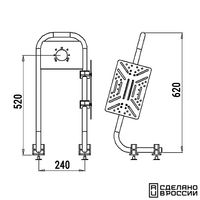 Стойка рулевая 25 мм из нержавеющей стали "Компакт"