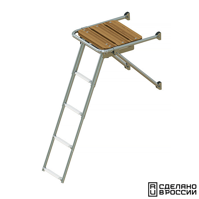 Платформа кормовая с трапом 4 ступени белые