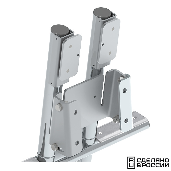 Трап дайверский телескопический быстросъемный, 3 белых ступени (ширина 450мм.)