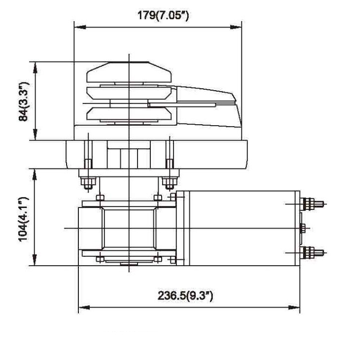 Лебедка якорная серии-C Heavy Duty Style (без барабана) 900Вт, 12В, цепь 6 мм/веревка 12 мм