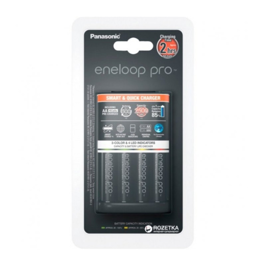 Зарядное устройство Panasonic Smart & Quick (K-KJ55HCD40E) для АА/ААА Ni-MH + 4шт АА 2500 mAh