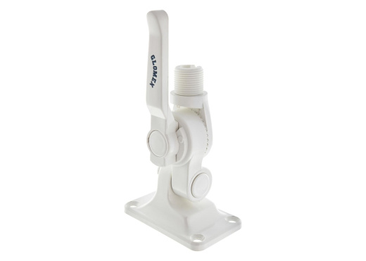GLOMEX 4-Way Ratchet Mount with Cable Feed Through / nylon / white