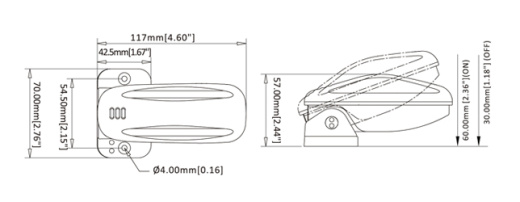 Переключатель поплавковый бело-оранжевый (18A)