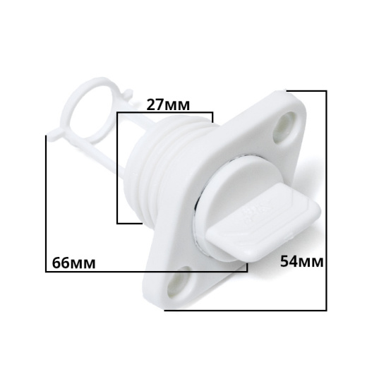 Заглушка дренажная SUNFINE 53x34x66 мм, пластик белый
