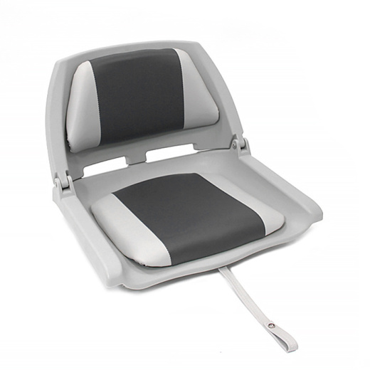 Сиденье пластмассовое складное с подложкой Molded Fold-Down Boat Seat,серо-чёрное
