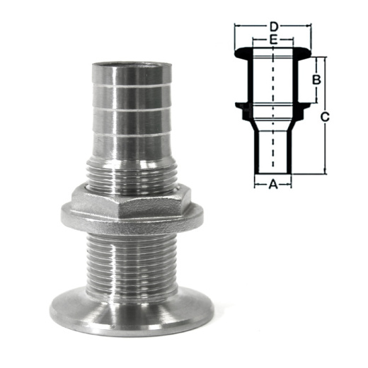 Стакан дренажный 3/4" с гайкой, под шланг 25 мм