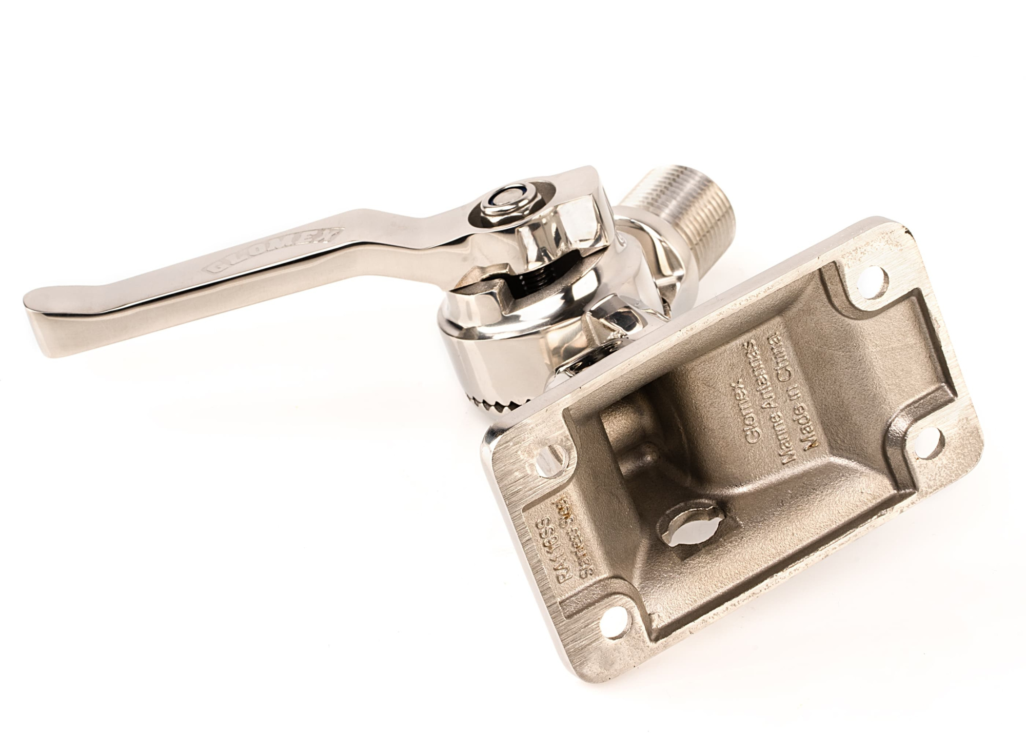 GLOMEX 4-Way Ratchet Mount with Cable Passage / stainless steel