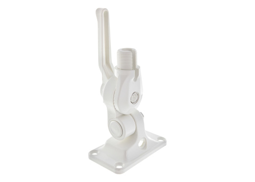 GLOMEX 4-Way Ratchet Mount with Cable Feed Through / nylon / white