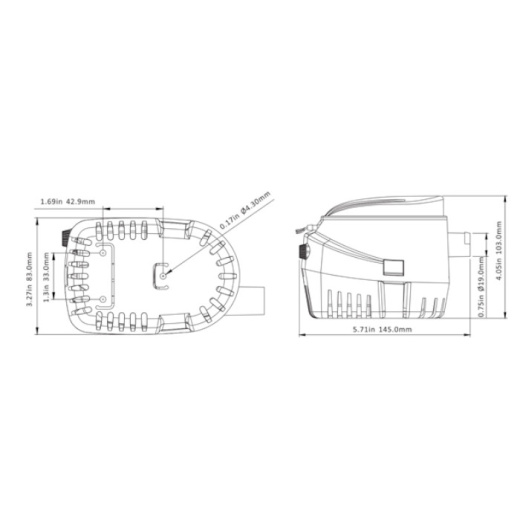Насос осушительный автоматический 600GPH 06 Series 12В (поплавковый)