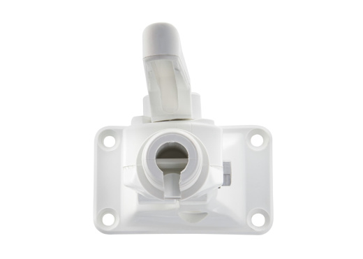 GLOMEX 4-Way Ratchet Mount with Cable Feed Through / nylon / white