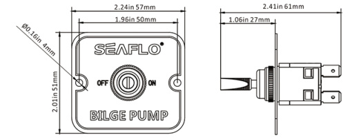 Панель управления для осушительного насоса (вкл/выкл) 12/24В, алюминий