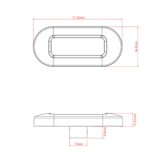 Светильник для подсветки палуб и трапов светодиодный 75х32 мм, синий свет, белый