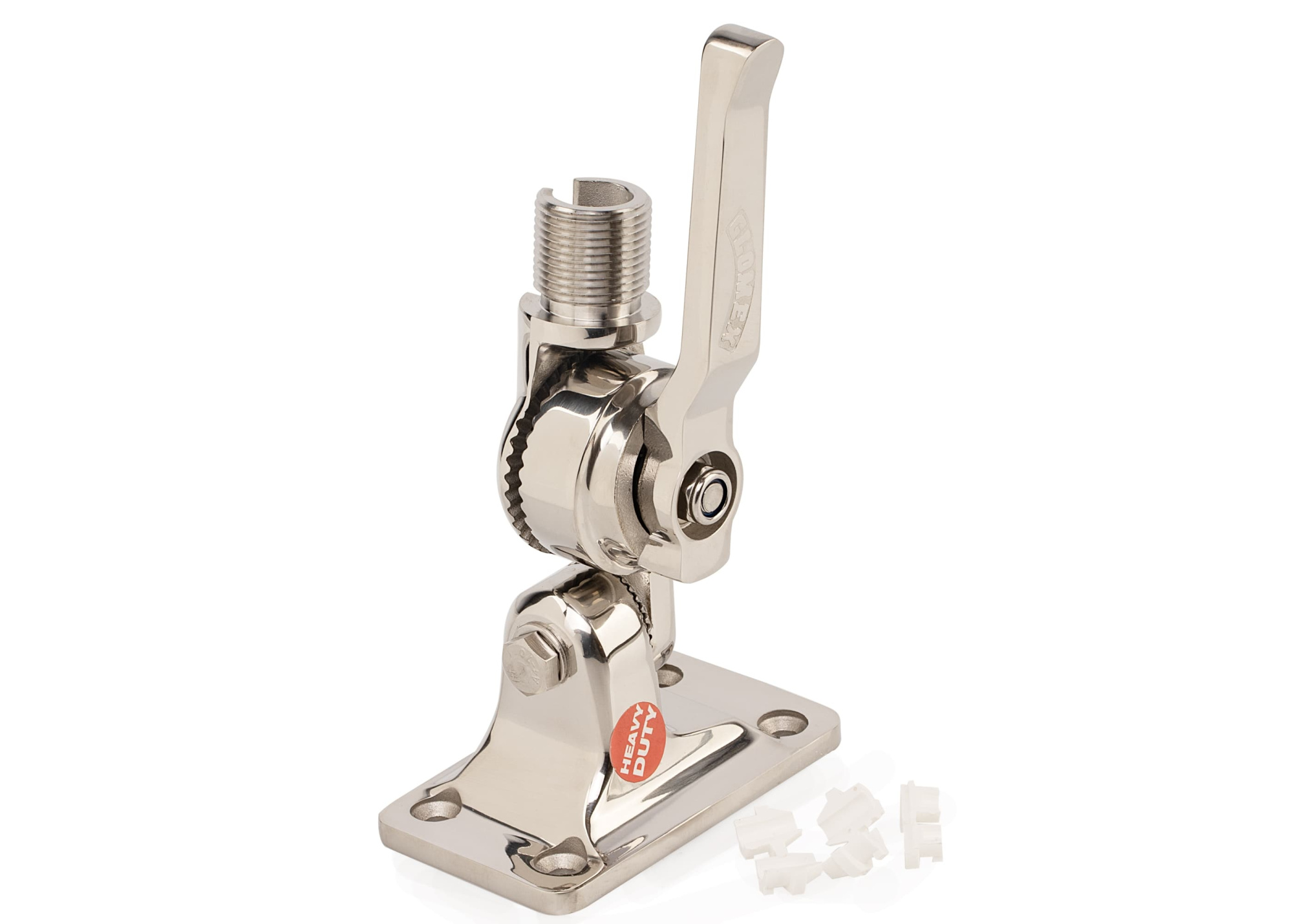 GLOMEX 4-Way Ratchet Mount with Cable Passage / stainless steel