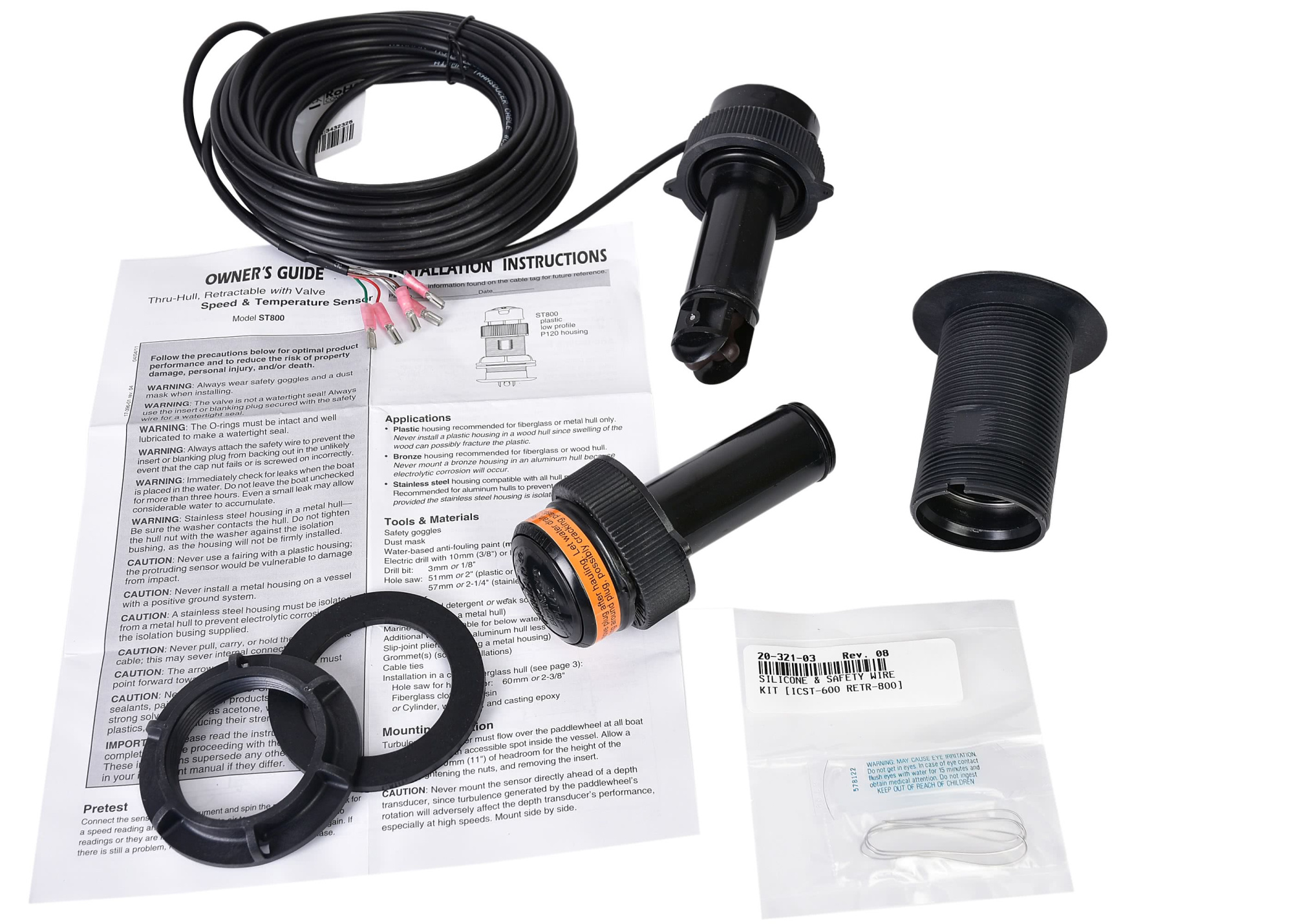 RAYMARINE P120 / ST800 Plastic-Through-Hull Transducer