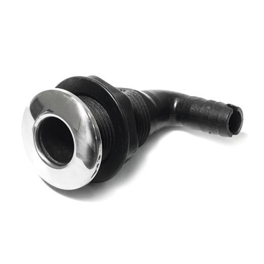 Стакан дренажный угловой SUNFINE 16мм с нержавеющей накладкой, основание пластик