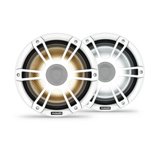 Fusion® Signature Series 3i Marine Coaxial Speakers - 8,8-дюймовые спортивные коаксиальные громкоговорители для лодок CRGBW мощностью 330 Вт белого цвета (пара)