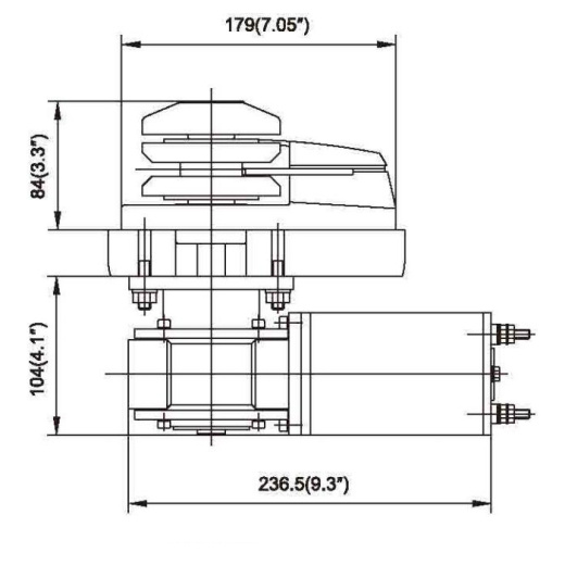 Лебедка якорная серии-C Heavy Duty Style (без барабана) 900Вт, 12В, цепь 6 мм/веревка 12 мм